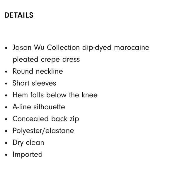 Jason Wu Collection NWT Dip Dye Marocaine Pleated Crepe Dress - Picture 8 of 8